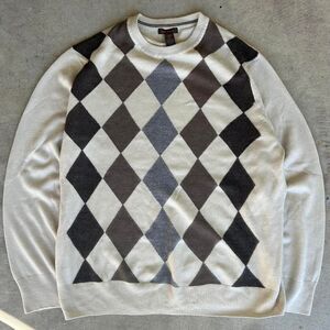 Dockers Men's Cream and White Jumper